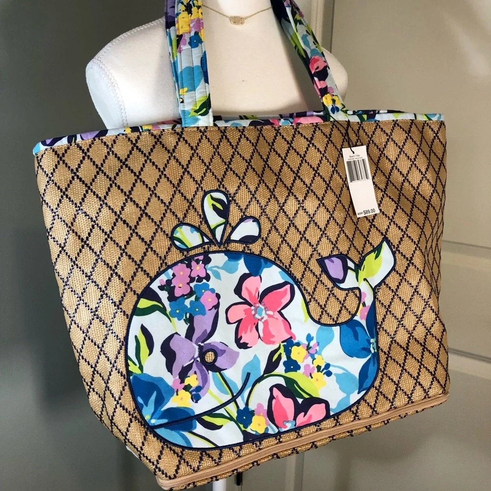 NWT! Vera Bradley Marian Whale Large Beach/Tote Bag. - Picture 6 of 12